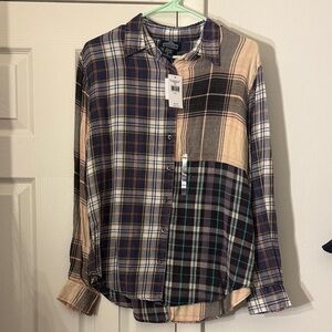Plaid Patchwork Shirt